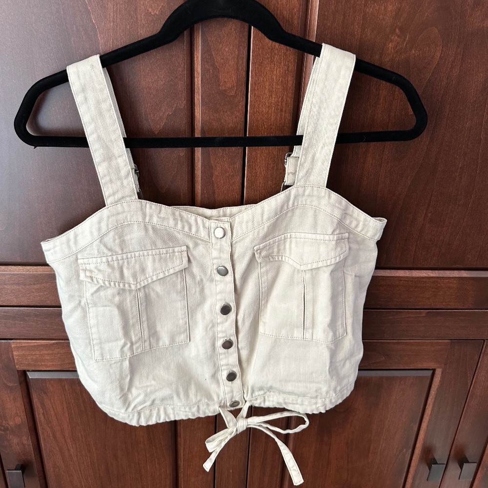 NWOT We The Free Small Button Tank Crop